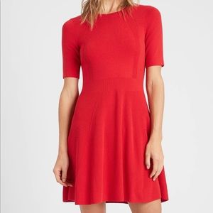 Textured Fit-and-Flare Sweater Dress